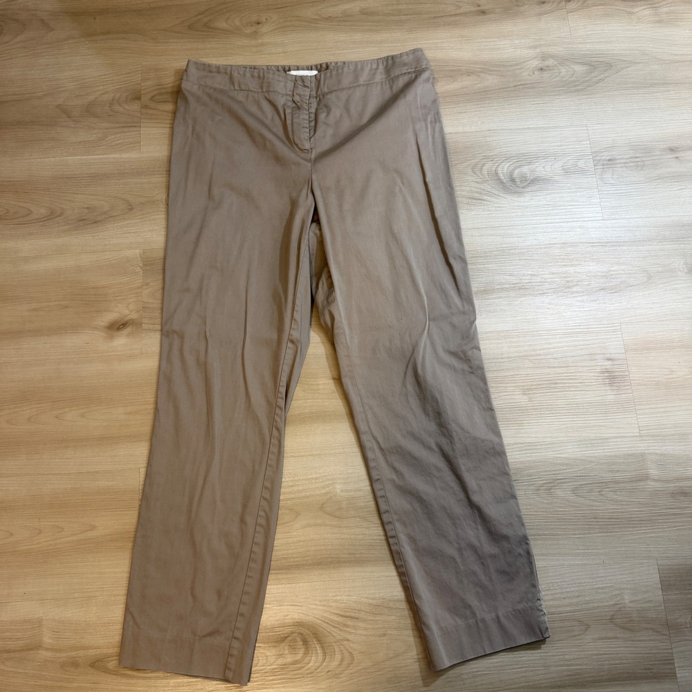 Chico's Straight Leg Pants Womens 2 Brown Cotton Blend Casual Business